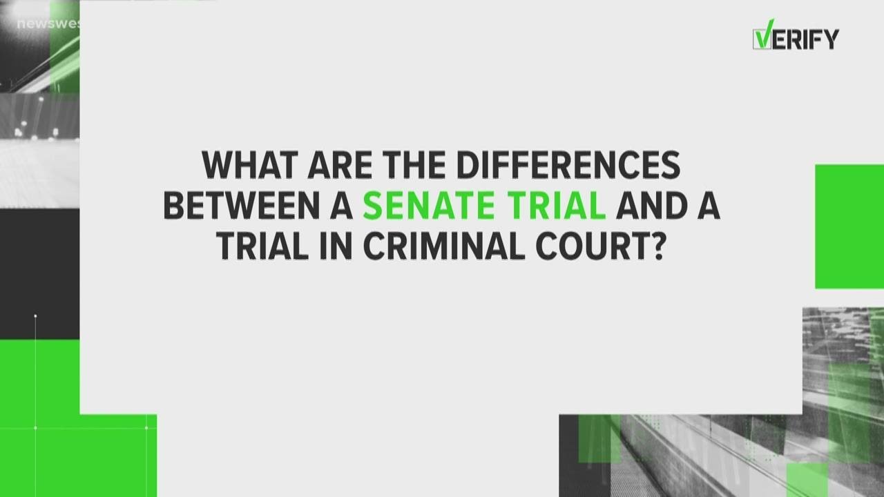 What is the difference between a senate trial and a criminal trial for impeachment? | Verify
