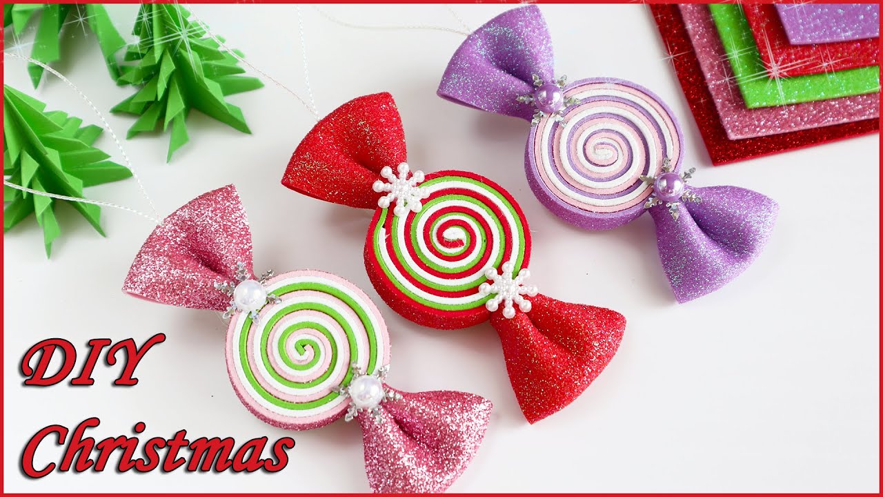 🍬DIY Christmas IDEAS: Glitter Foam Candy🍭
