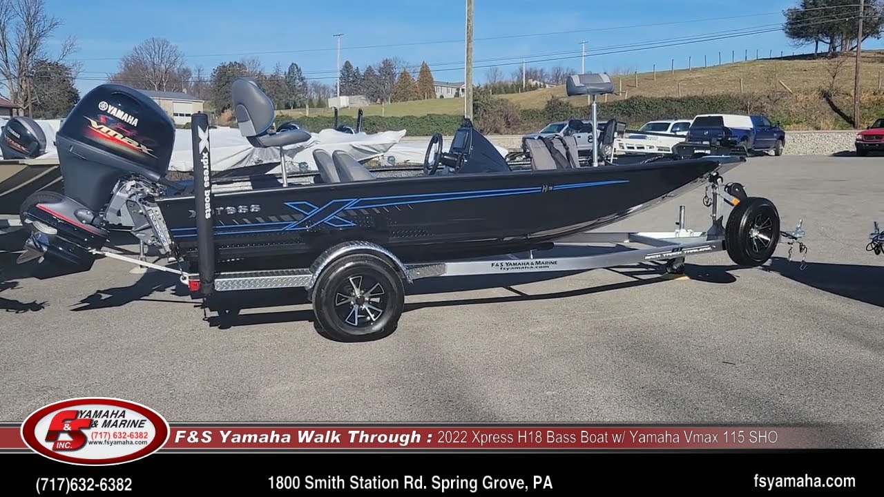 2022 Xpress H18 Bass Boat with Yamaha Vmax 115 SHO Walk Thru @ F & S Yamaha and Marine