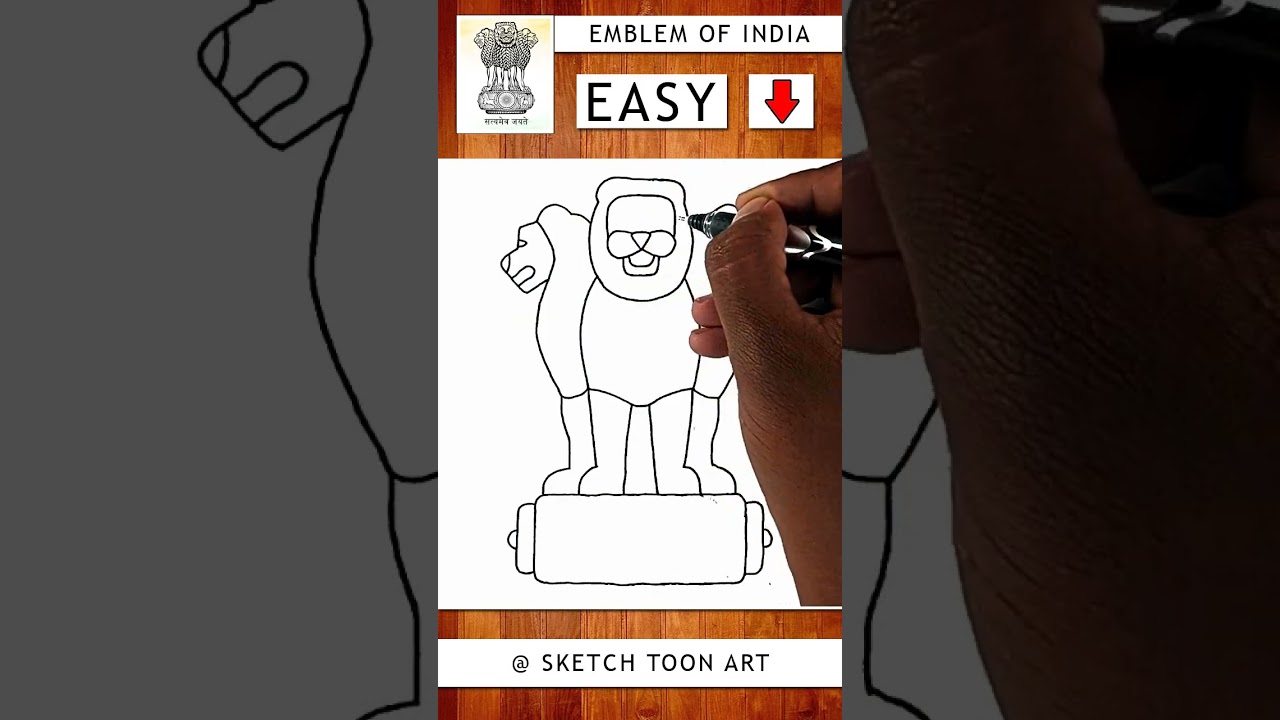 Emblem of India drawing - Indian Emblem drawing - easy emblem drawing - #shorts #republicday #emblem