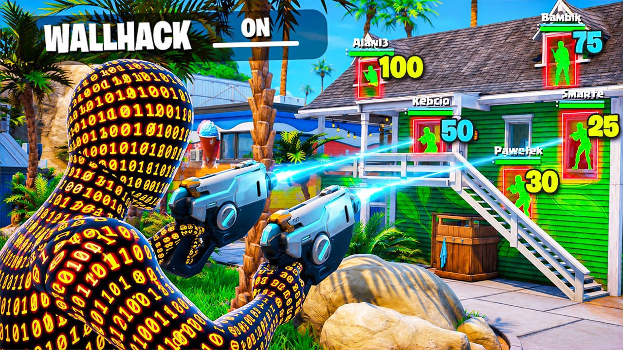 WŁĄCZYŁEM WALLHACKA czyli LIFEHACKI z TikToka w Fortnite