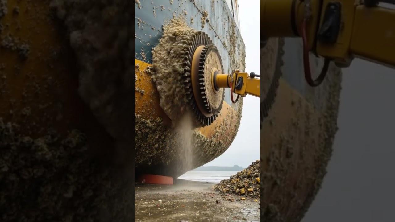 Workers Removing Barnacles from Ships ⚓