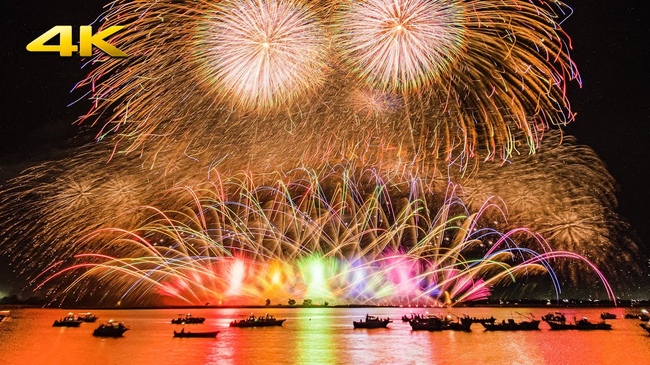 桑名水郷花火大会 2022 NTN提供 2尺玉8発 豪華スターマイン - Kuwana Suigo Fireworks Festival 2022 - (Panasonic S5 + BRAW)