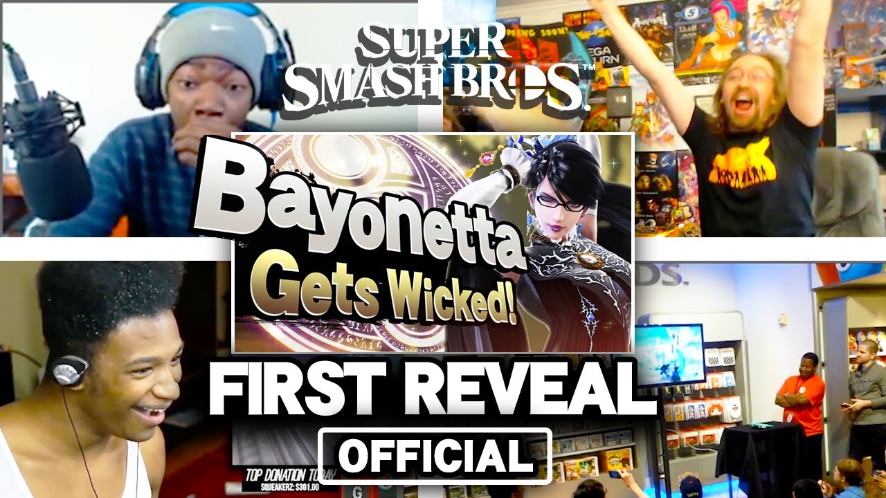 Все реакции на трейлер BAYONETTA в SMASH BROS