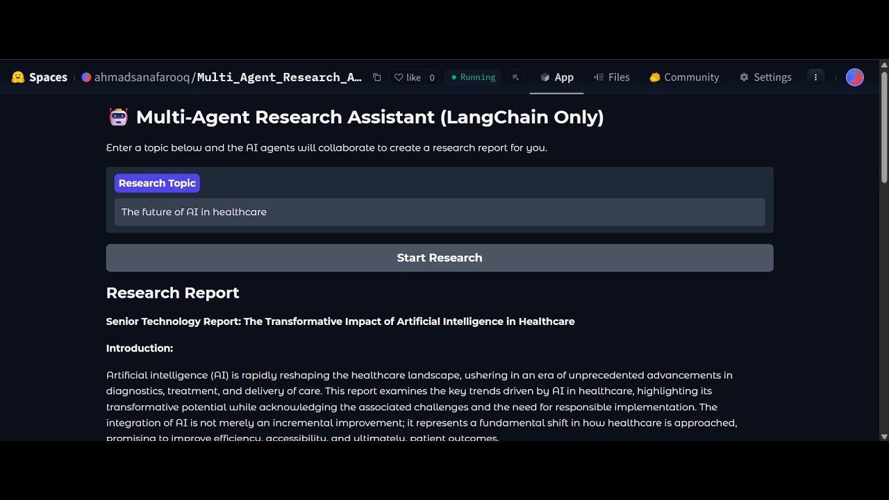 AI-Powered Multi-Agent Research Assistant | Auto Research & Report Writing with LangChain + Gemini