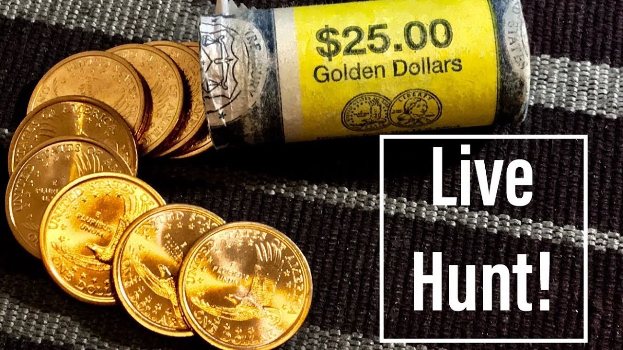 Live Coin Roll Hunting! US Mint Roll Of 2000 P Gold Dollars For Rare & Valuable Varieties!
