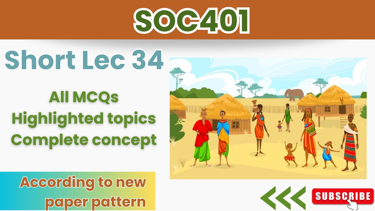 SOC401 Short Lecture 34_Highlighted Questions_SOC401 Lectures_FinalTerm_Full Detail In Short Time