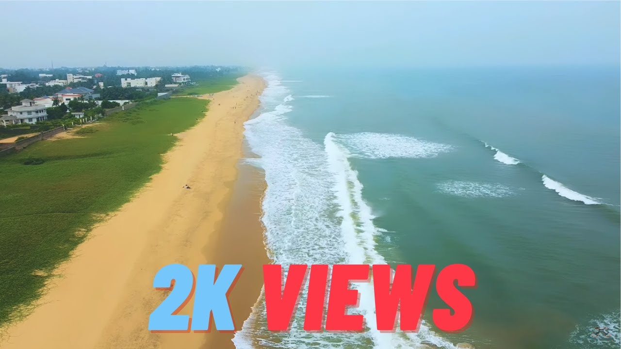 Cruise along the Beach Waves - ECR Chennai, India - Dji Mavic Mini Drone - 4K 60fps