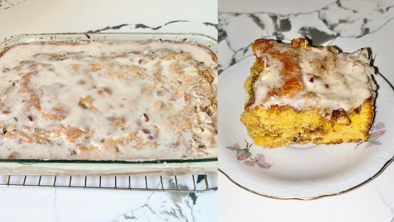 Sweet Potato Honey Bun Cake - Cake Mix Hacks - Sweet Potato Recipes - Ellen’s Fall Baking Series 🍠🍰🍯