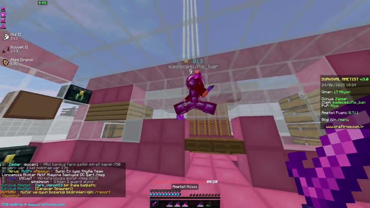 10xZehir 6xKral Hile Kesme Survival Ametist PvP/CraftRise