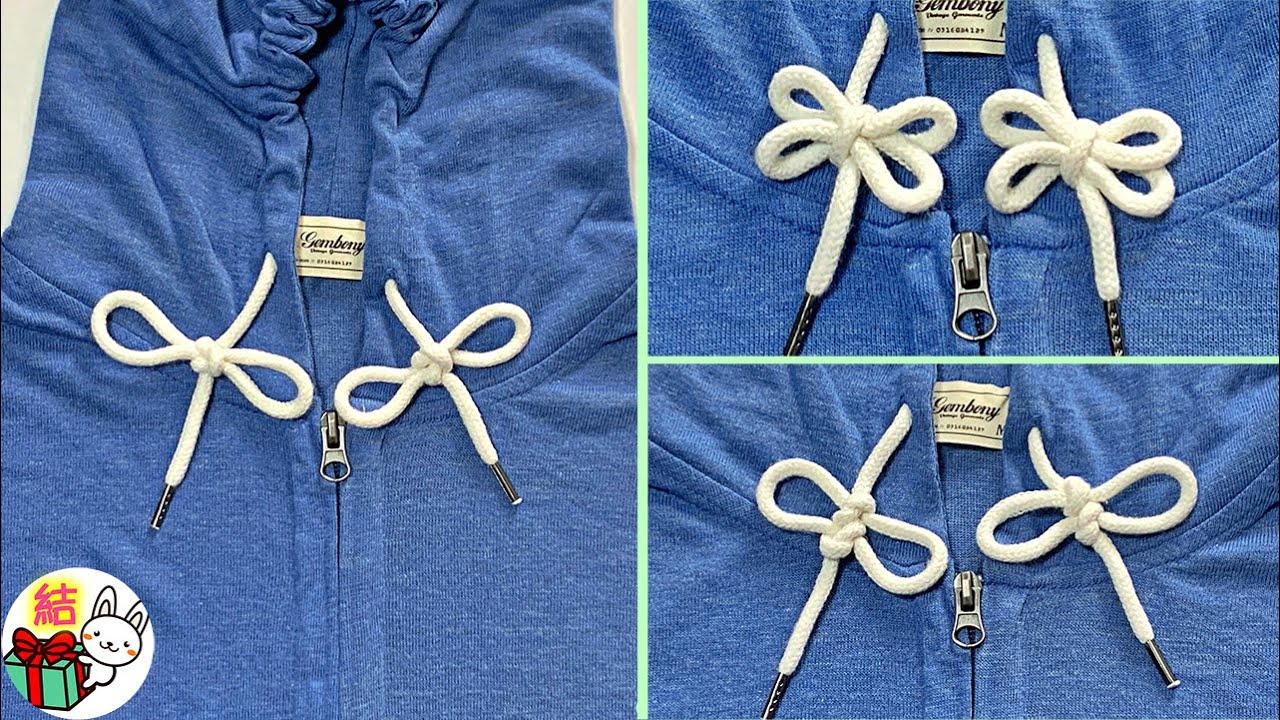 パーカーの紐の結び方②　可愛いリボン結び３種類 ／ 結び方ナビ 〜 How to tie 〜