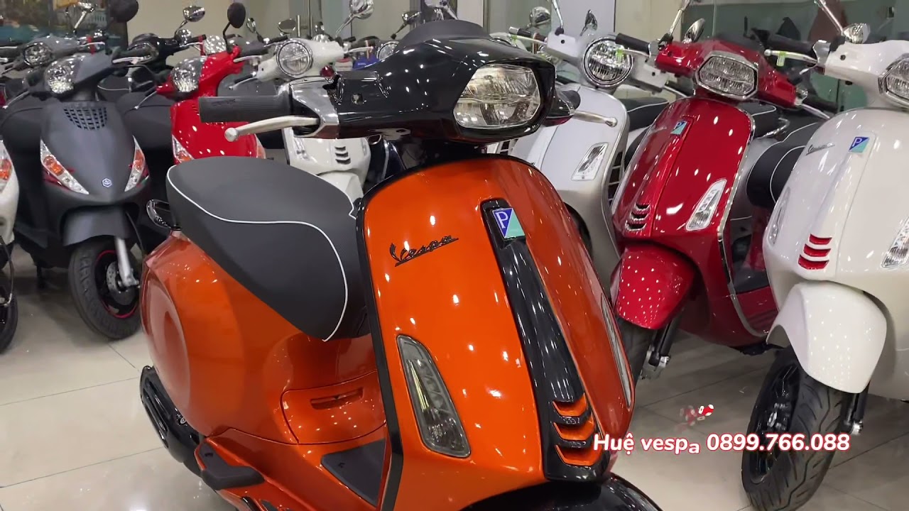 Vespa 2021| Vespa Sprint 2021 m&agrave;u cam đất phối đen độc lạ | Huệ vespa 0899.766.088