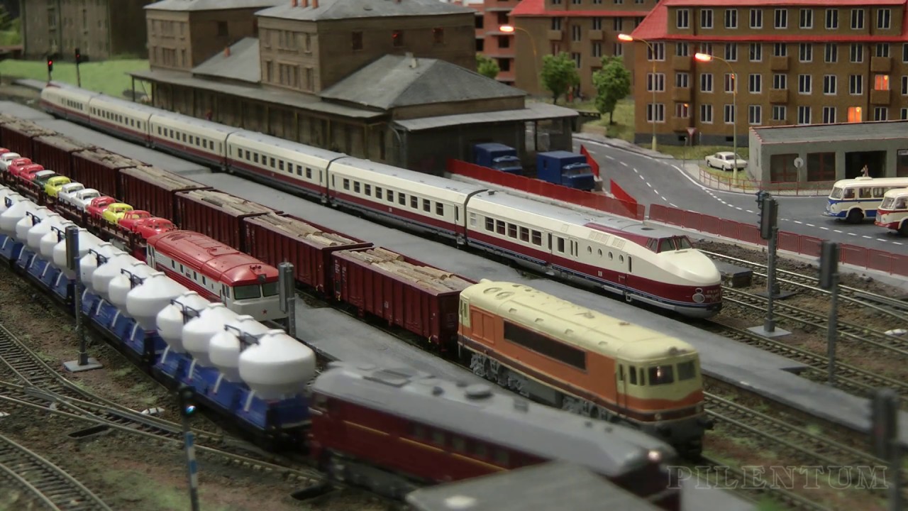 TT Gauge Model Railway Layout with Model Trains from the Czechoslovak State Railways