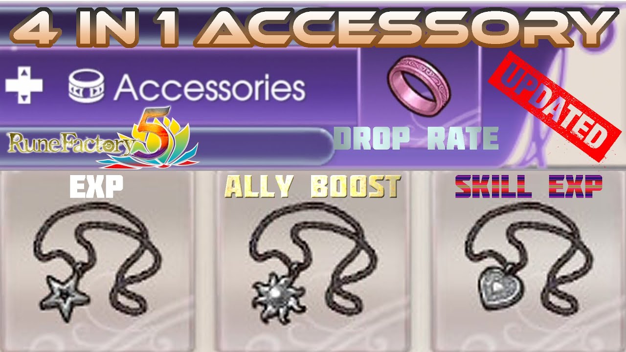 Rune Factory 5 - Making an Accessory With Star/Sun/Heart Pendant & Happy Ring Traits!