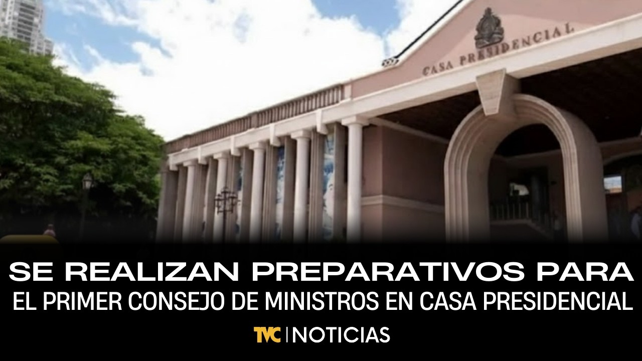Se realizan preparativos para el primer Consejo de Ministros en Casa Presidencial.