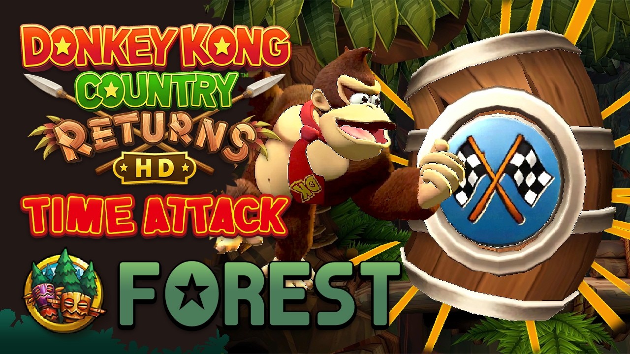 Donkey Kong Country Returns HD - Time Attack: Forest (Shiny Gold Medals)