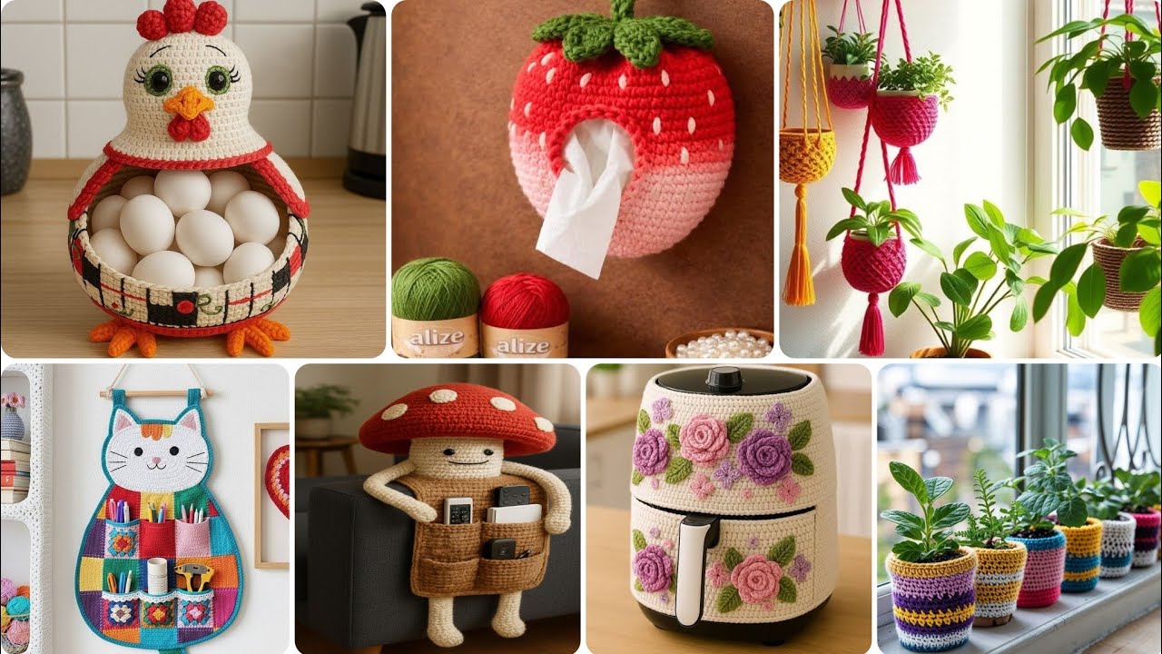 Crochet home decor ideas #crochet #viral #knitted