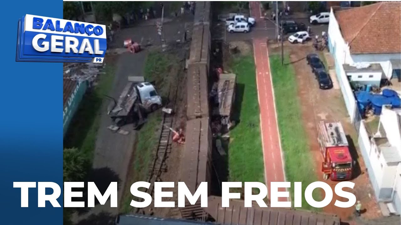 Trem atinge caminhão e descarrila em Rolândia, vagões invadiram casa que fica ao lado da linha
