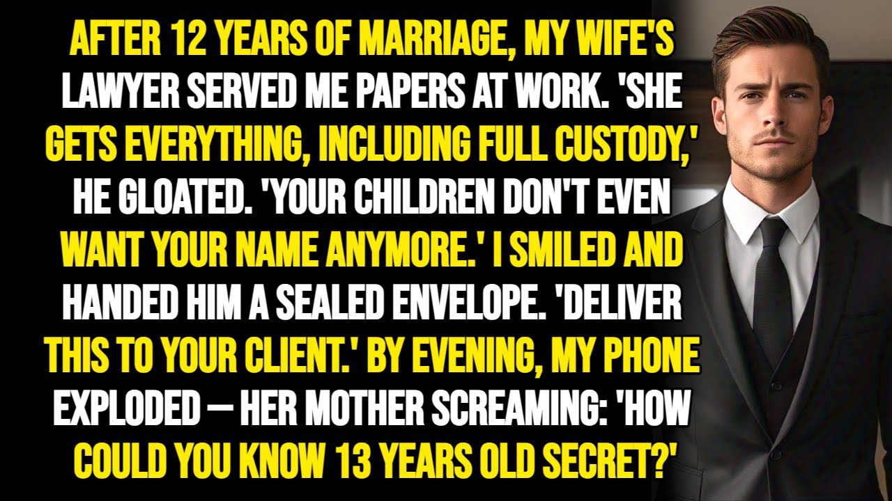 AFTER 12 YEARS OF MARRIAGE, MY WIFE'S LAWYER SERVED ME DIVORCE PAPERS, I GAVE HIM AN ENVELOPE AND...