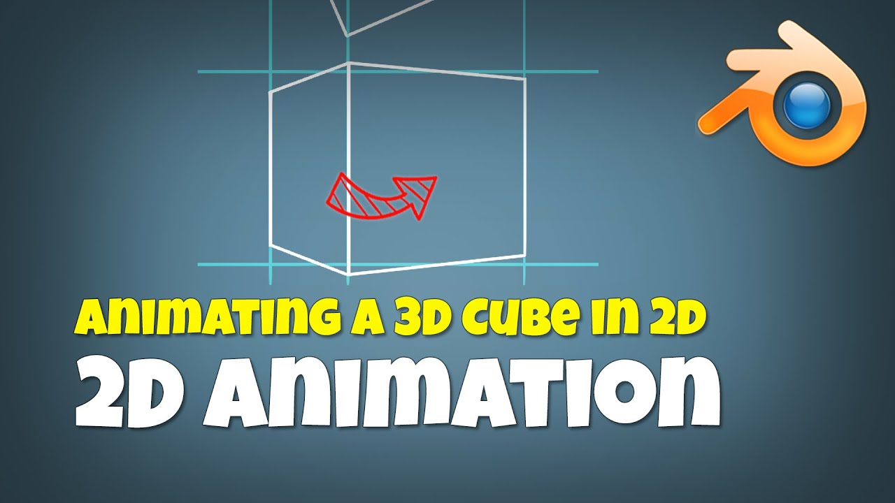 How to animate a 3D Cube by drawing it in 2D. Blender Animation Tutorial Grease Pencil