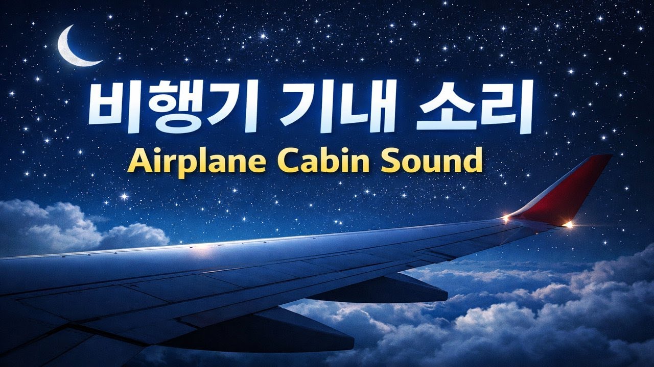비행기 기내 소리 ✈️ | 안내 방송 전 띵동 포함 | Airplane Cabin Sound for Sleep & Relax