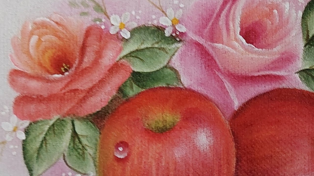 Como pintar rosas e maçãs