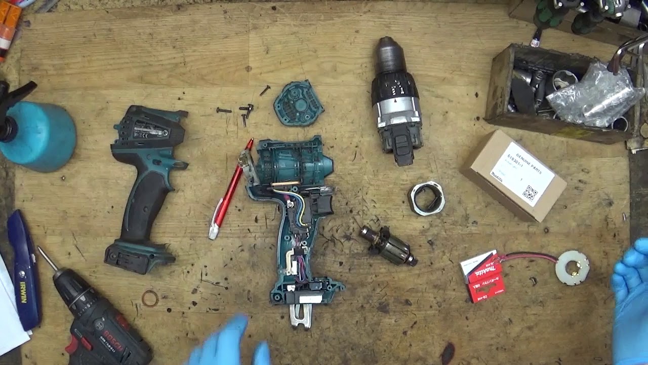 Как заменить угольные щетки и держатель якоря для Makita DDF458 18V li ion беспроводная дрель LXT