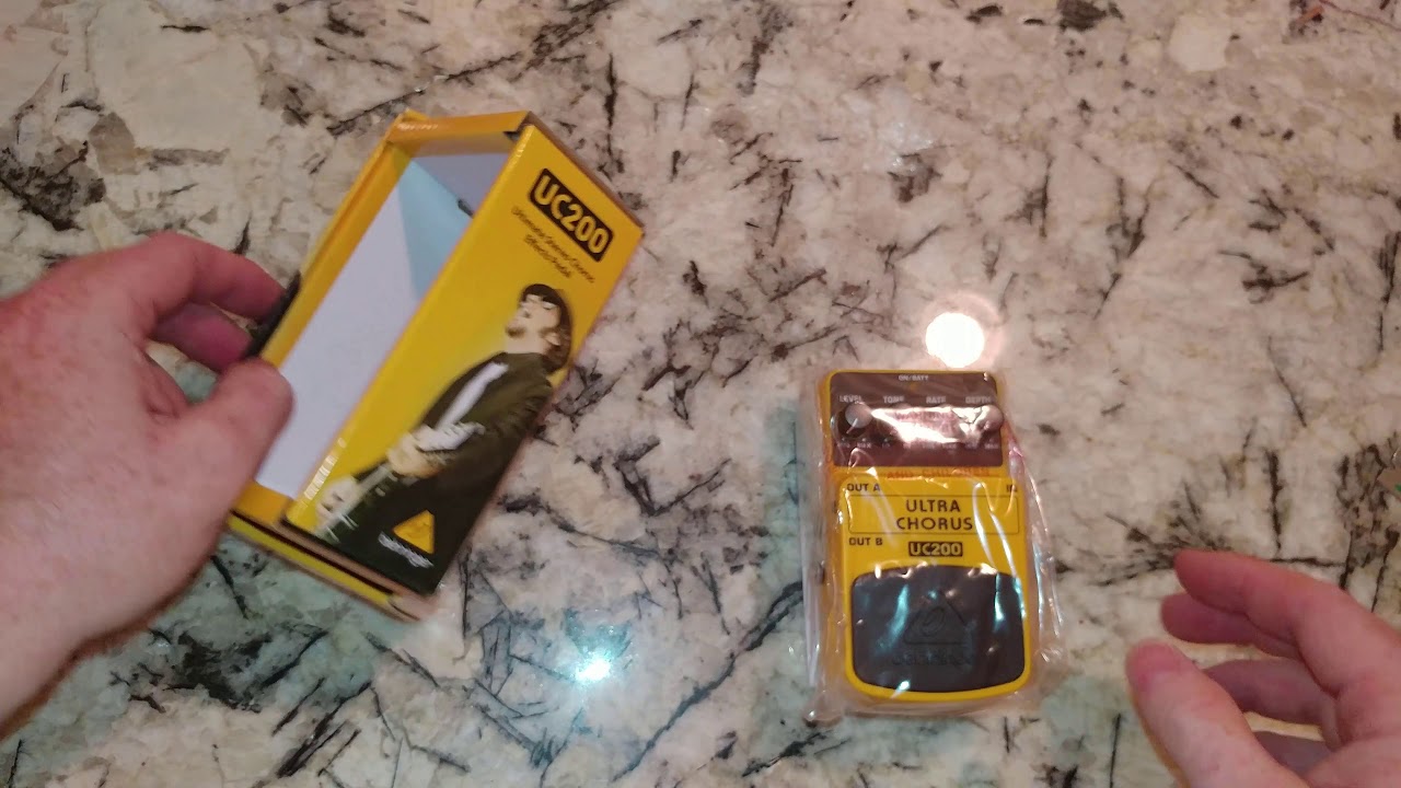 Behringer UC200 Ultimate Chorus guitar pedal unboxing , like Boss but can be bought for $20-24.99