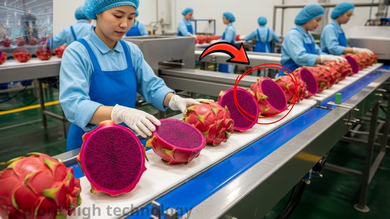Inside a High-Tech Dragon Fruit Factory in the USA: From Raw Ingredients to Ready-to-Eat Products