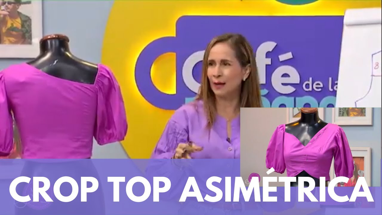 MODA EN CASA - Blusa Crop Top Asimétrica