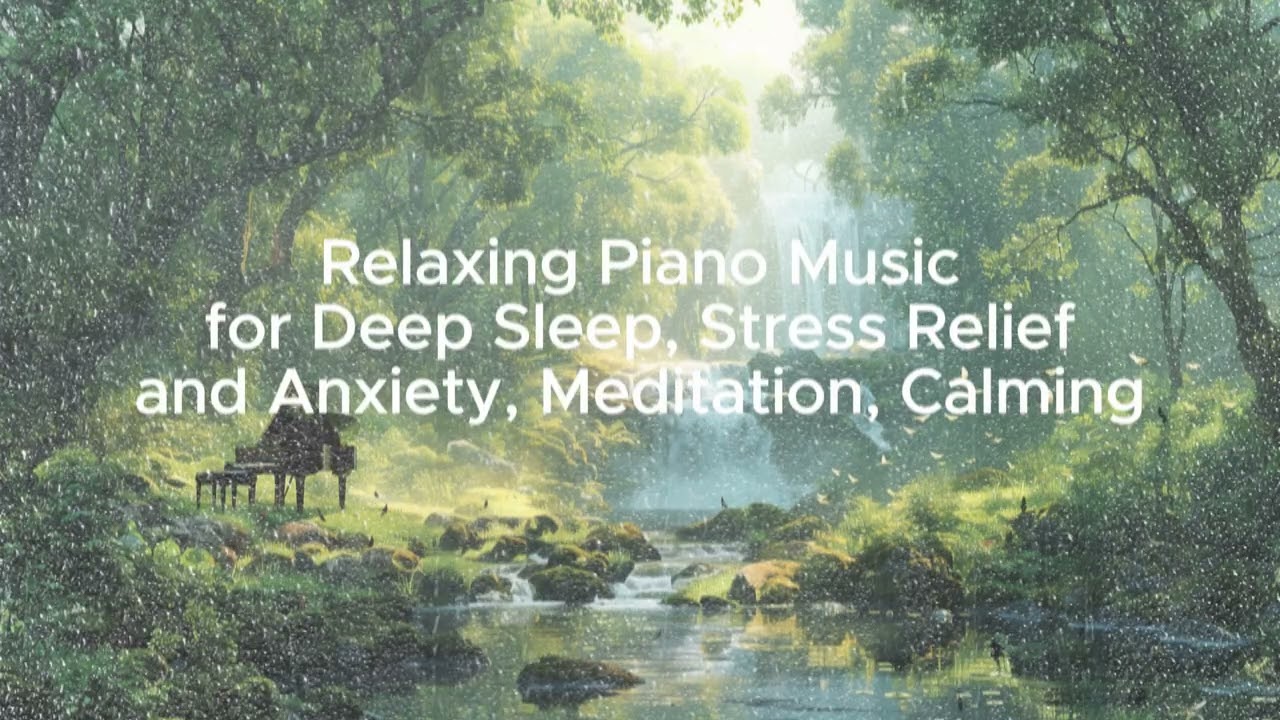Relaxing Piano Music for Reading, Focus and Deep Calm – Peaceful Nature Piano with Waterfall Sounds