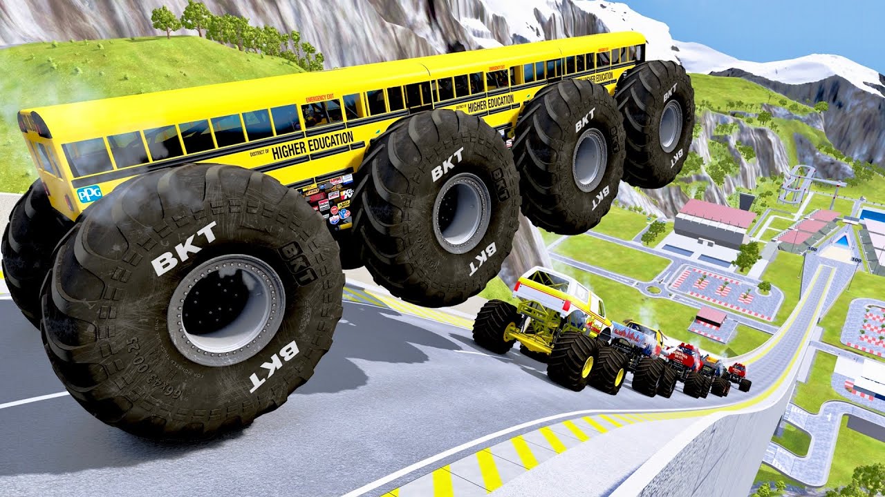 Adrenaline Rush BeamNG Monster Truck Car Jump Crash!