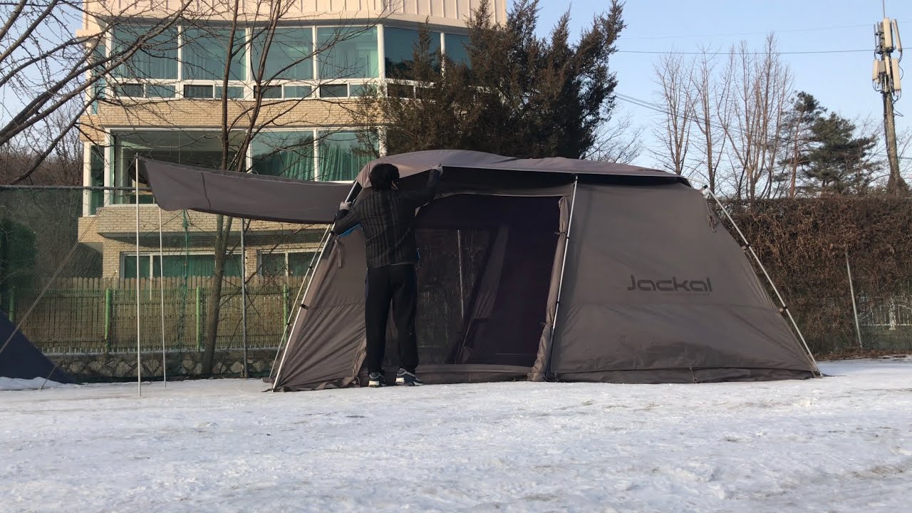 쟈칼 쉘3 텐트 설치 포인트 / 풀불랙코팅 15,000MM 방수력의 루프플라이