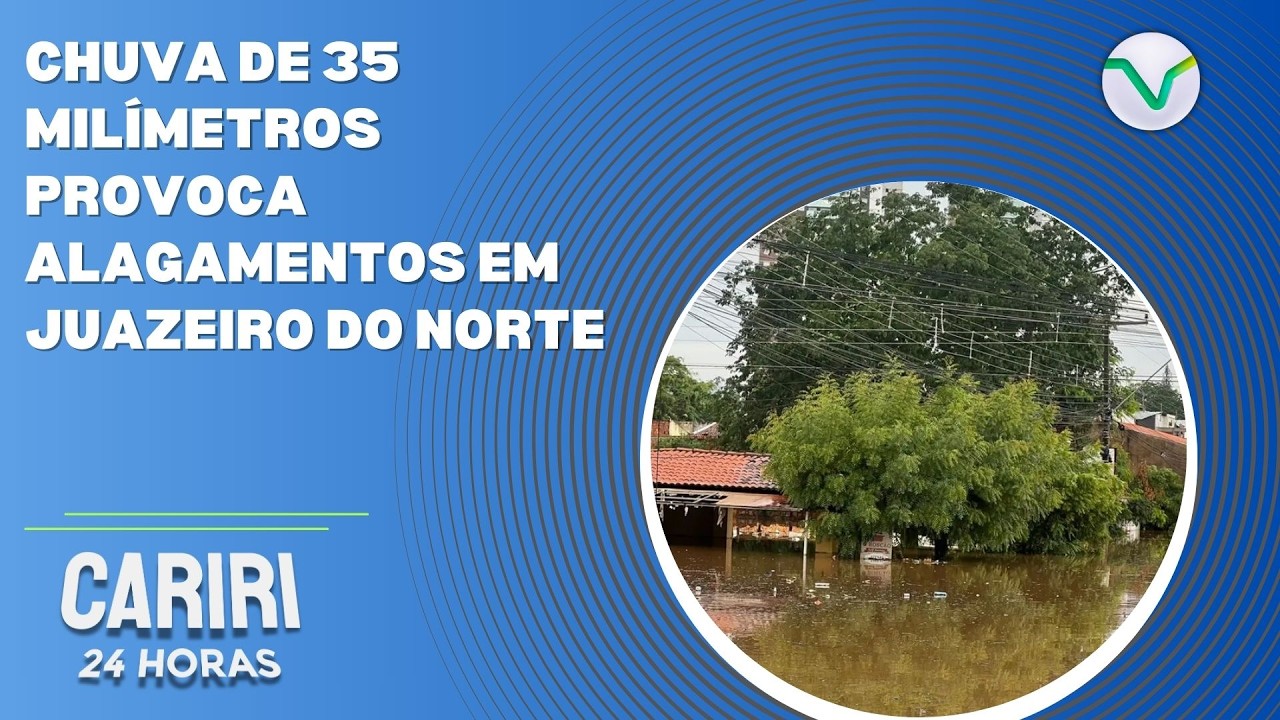 Chuva de 35 milímetros provoca alagamentos em Juazeiro do Norte