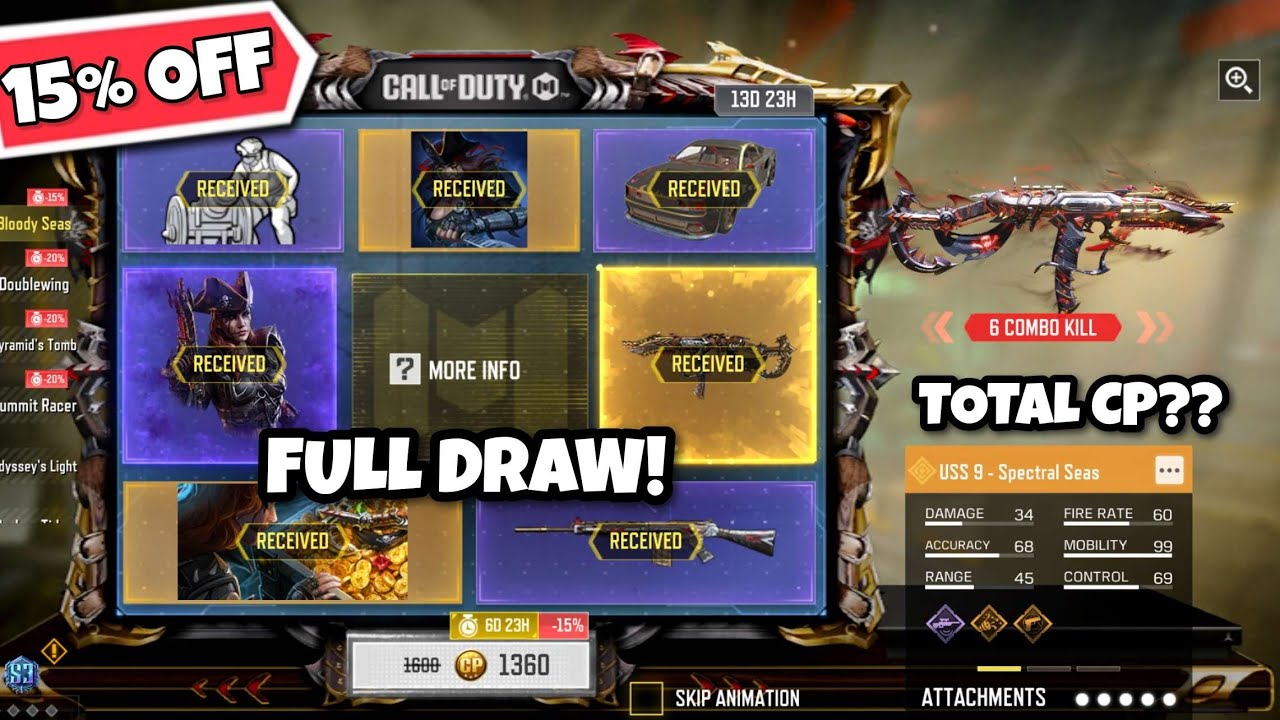 BUYING BLOODY SEAS DRAW CODM | BLOODY SEAS LUCKY DRAW | USS9 - SPECTRAL SEAS