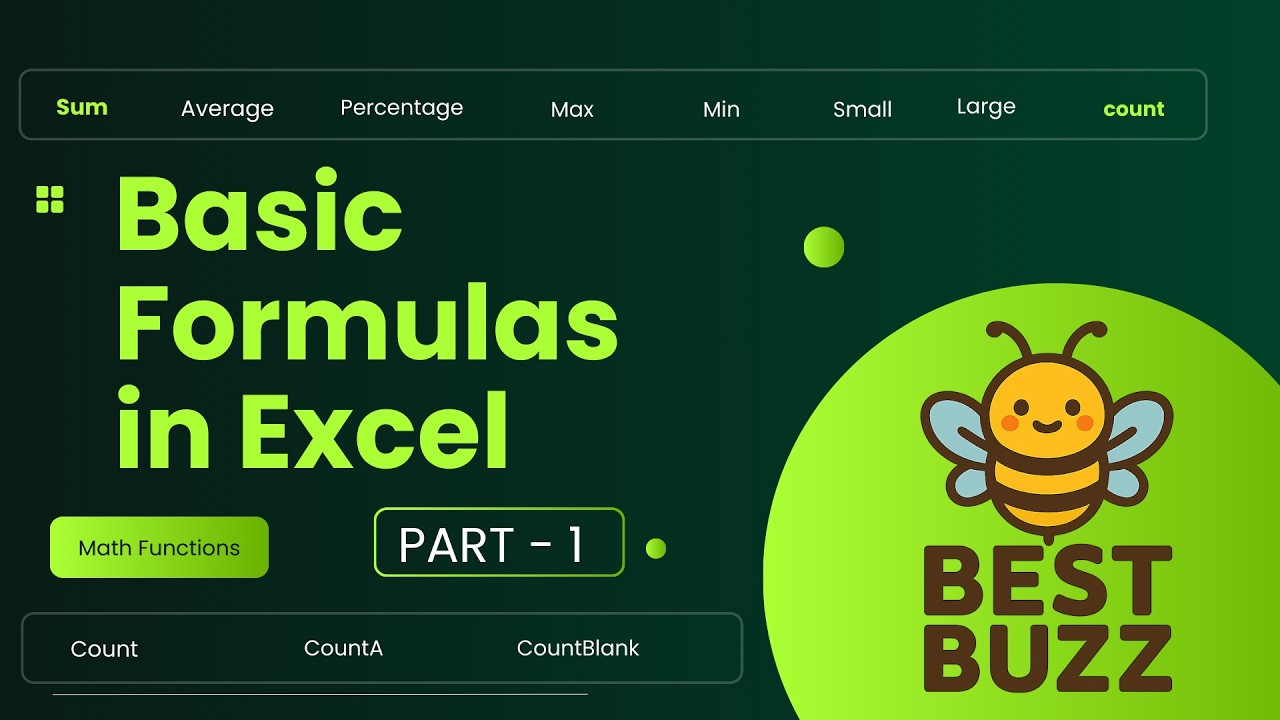 basic formulas in excel Part 1