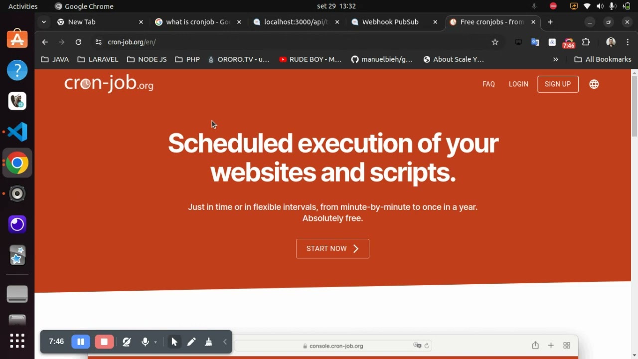 How to create a cronjob on Next js 14 - EN-US