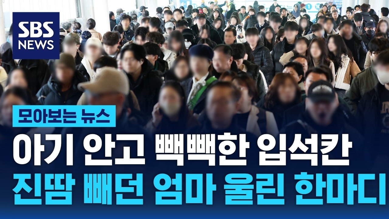아기 안고 빽빽한 입석칸…진땀 빼던 엄마 울린 낯선 사람 / SBS / 모아보는 뉴스