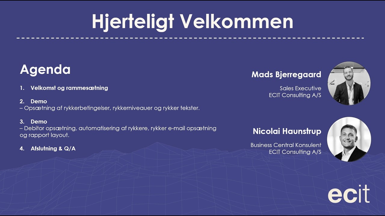 Webinar - Automatiseret rykkerprocedure - Business Central - ECIT Consulting A/S