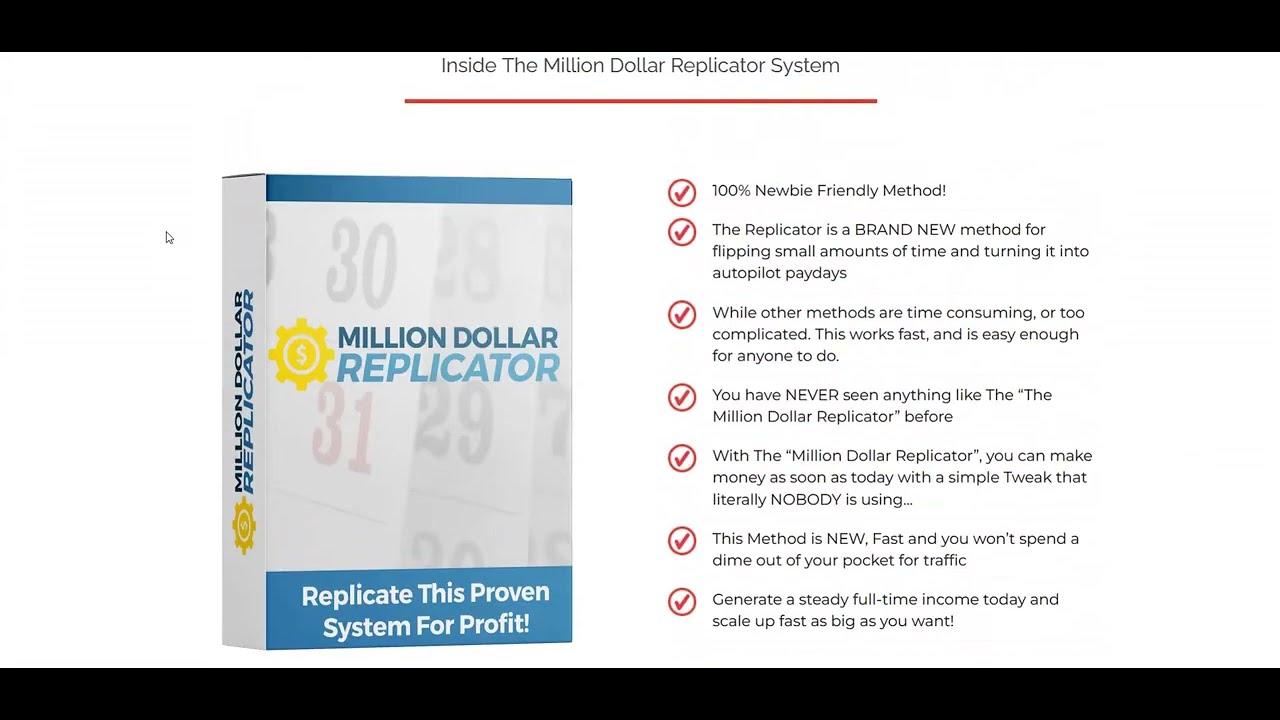 Million Dollar Replicator Review 2025 - Easy Way to Earn Money Online