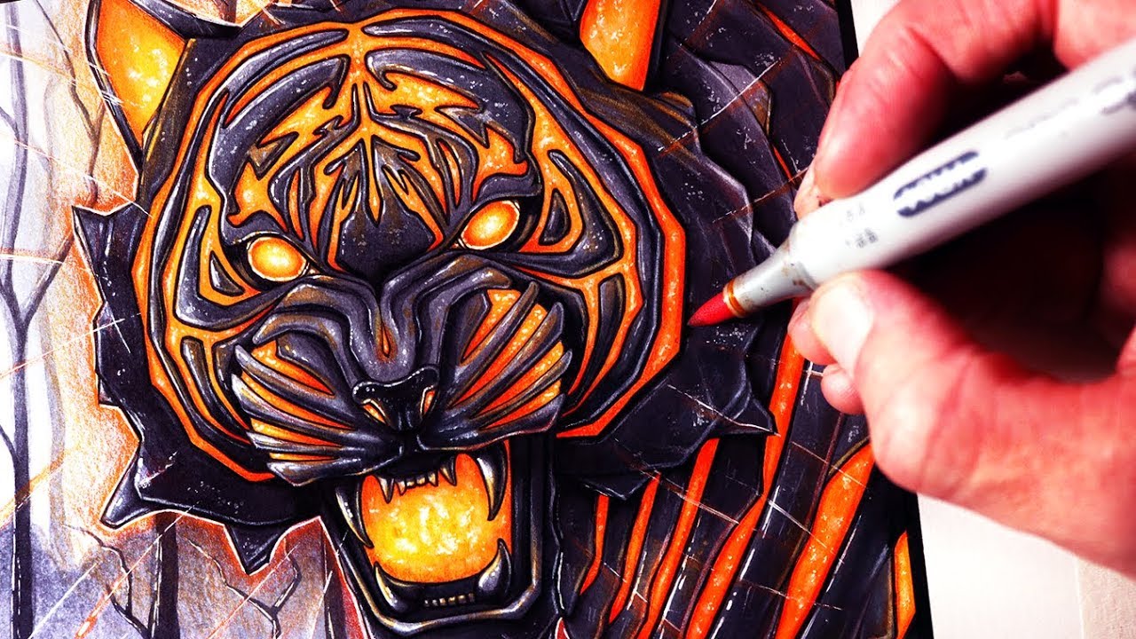 Let's Draw a LAVA TIGER - FANTASY ART FRIDAY