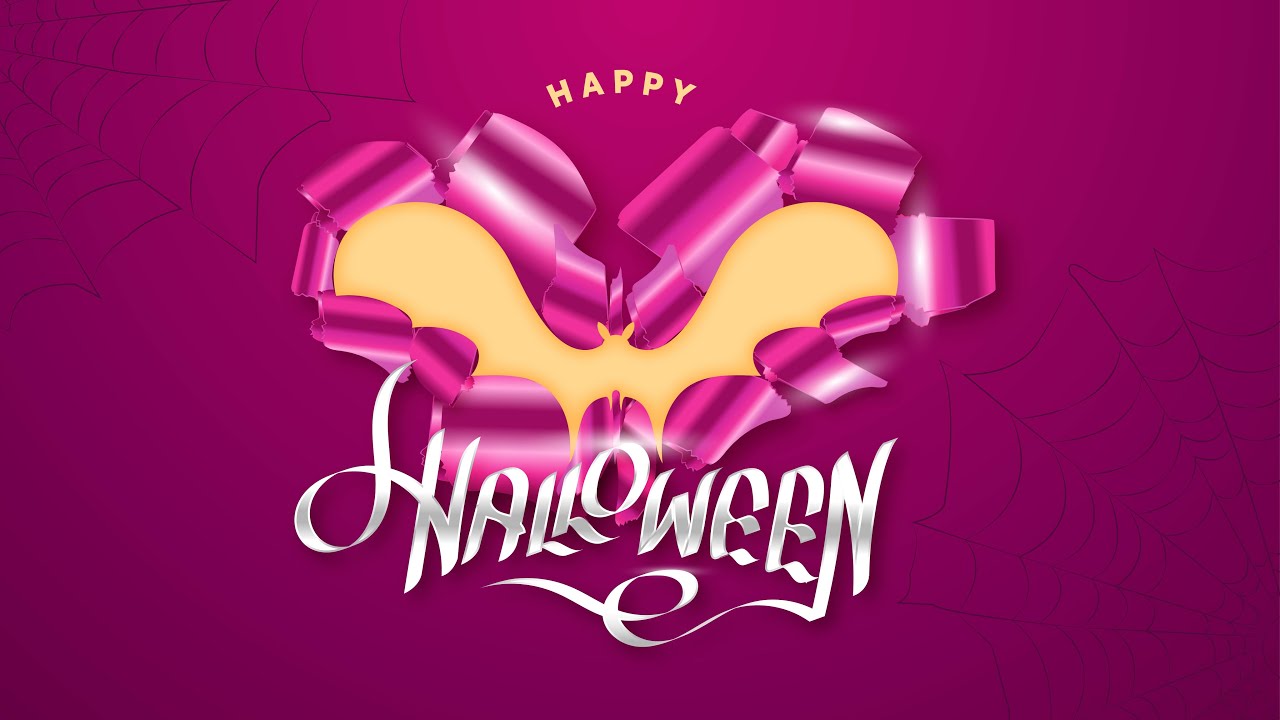 Illustrator Tutorials | Happy Halloween paper cutout effect, stock vector