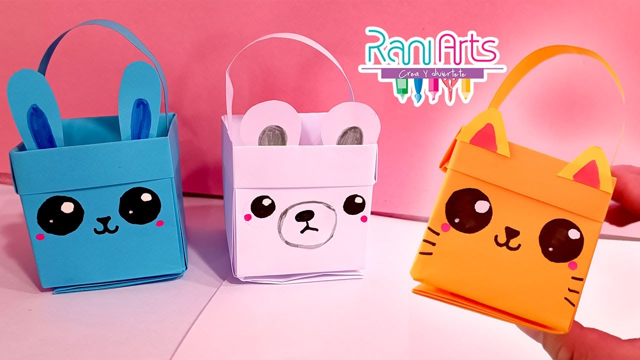DIY - Canastas de Animalitos - ORIGAMI - Manualidades con papel 🐸