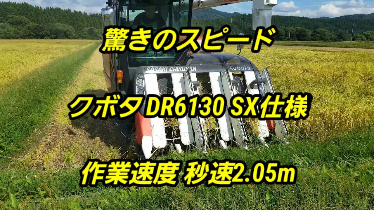 rice harvester kubota 　DR6130　Japan　akita 佐々木畜産　久治郎米　稲刈り編　秋田県　由利本荘市
