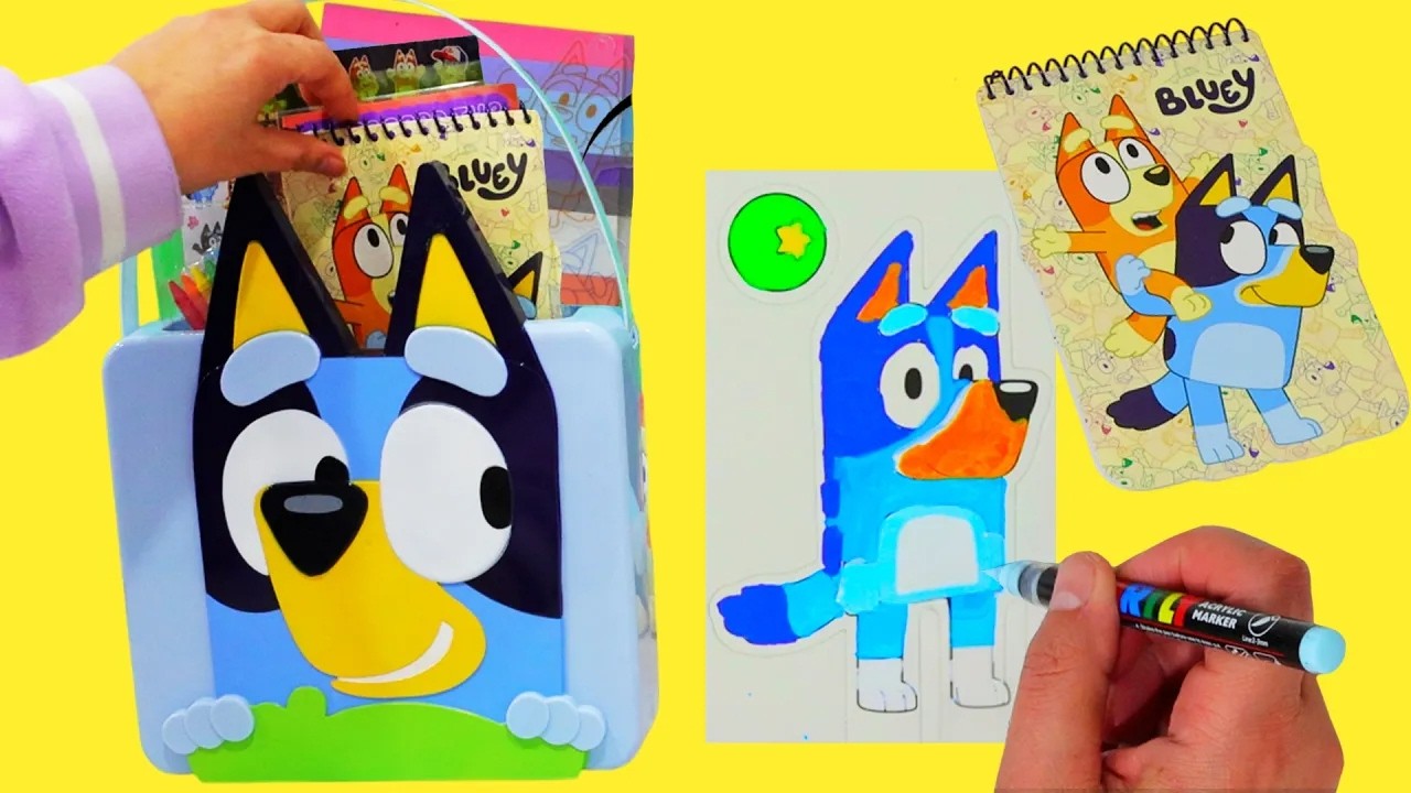 Actividades para colorear y pegatinas de Bluey