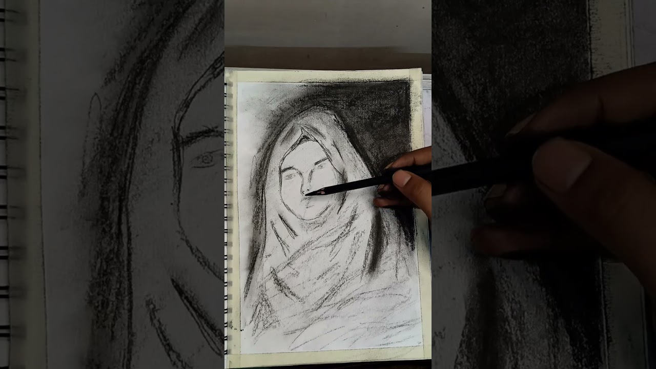 Unveiling Emotion in Shadows #charcoaldrawing  #charcoal Masterpiece