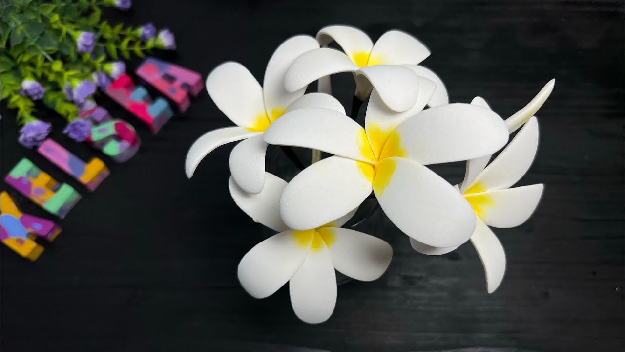How to make Artificial Foam Plumeria Rubra | Hawaii Frangipani | Kalachuchi flower | DIY Adventure