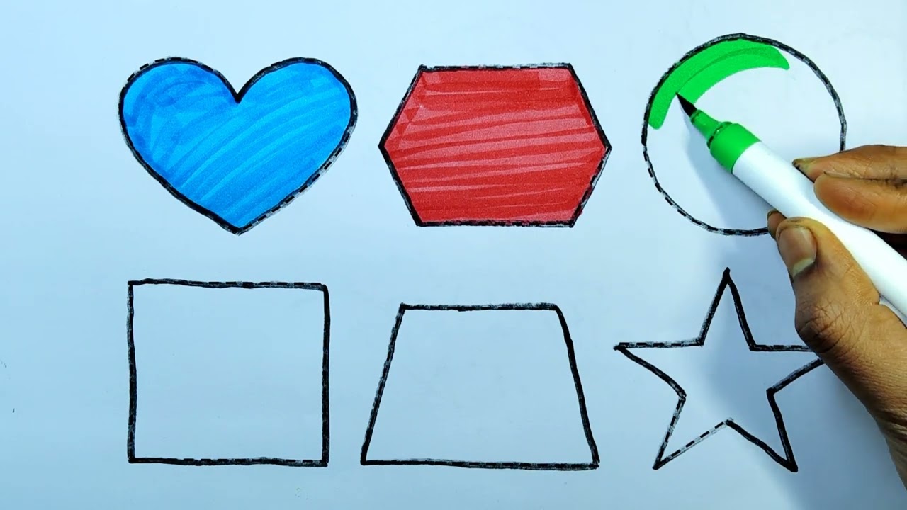 Learn Shapes, Colors for Kids & Toddlers 2d shapes colors for toddlers, heart hexagon circle 
