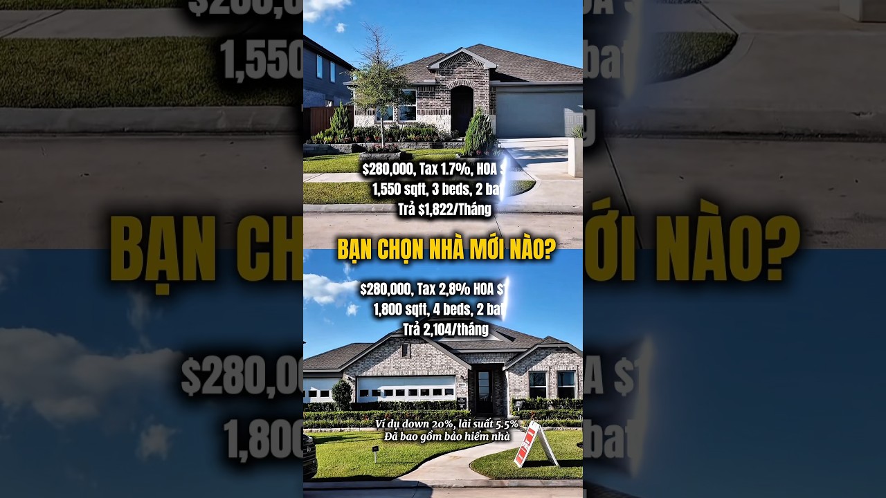 Nếu l&agrave; bạn, bạn sẽ chọn NH&Agrave; MỚI N&Agrave;O? | Nh&agrave; Đẹp Hoa Kỳ