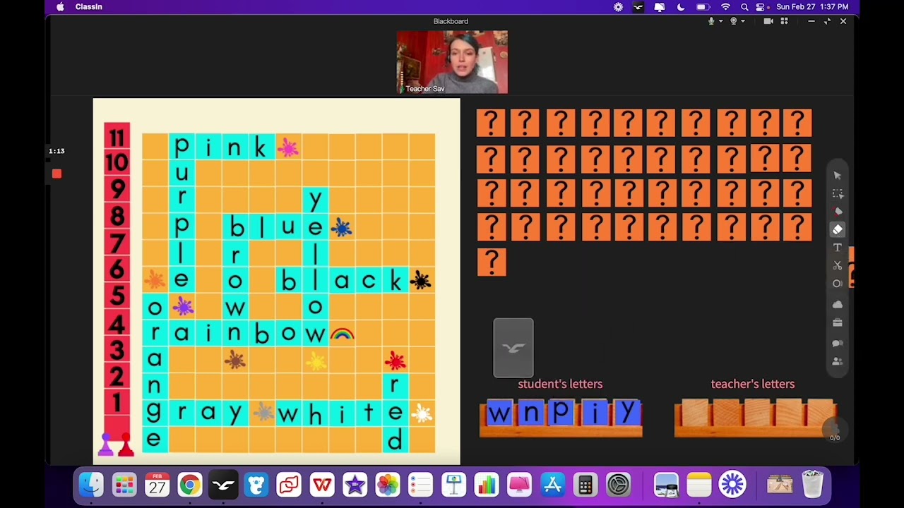 ESLEDB: Words With Students - ESL ClassIn Game - All Levels